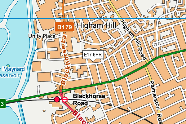 E17 6HR map - OS VectorMap District (Ordnance Survey)