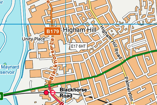 E17 6HT map - OS VectorMap District (Ordnance Survey)