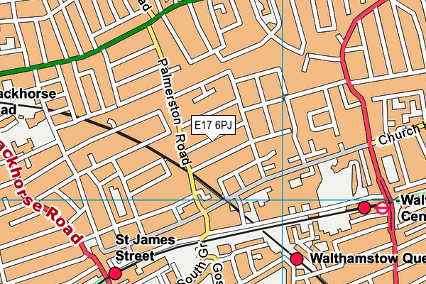 E17 6PJ map - OS VectorMap District (Ordnance Survey)