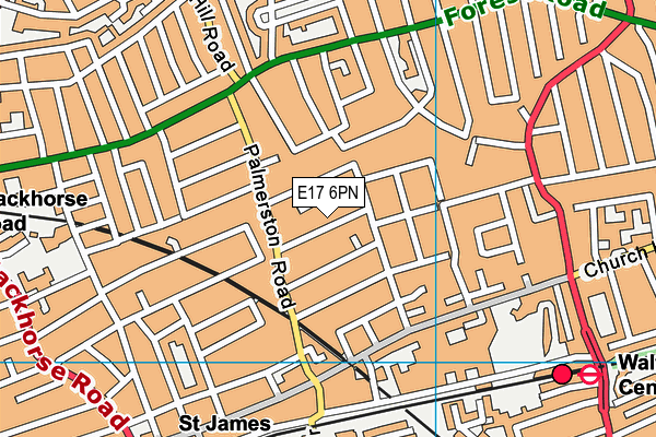 E17 6PN map - OS VectorMap District (Ordnance Survey)