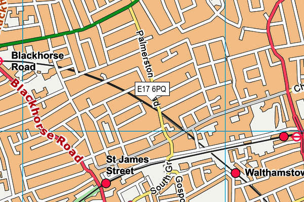 E17 6PQ map - OS VectorMap District (Ordnance Survey)