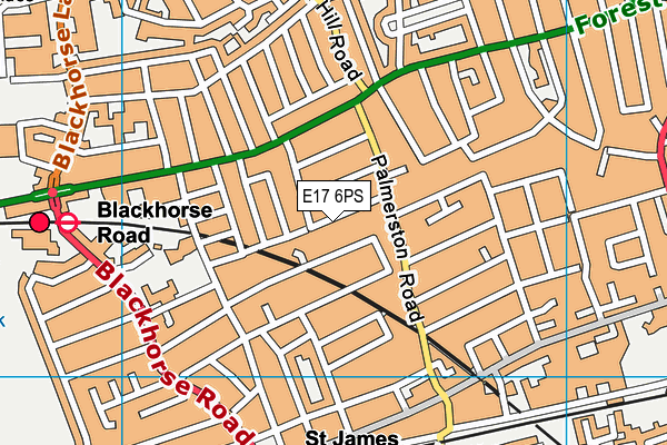 E17 6PS map - OS VectorMap District (Ordnance Survey)