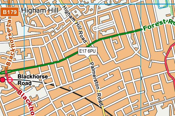 E17 6PU map - OS VectorMap District (Ordnance Survey)