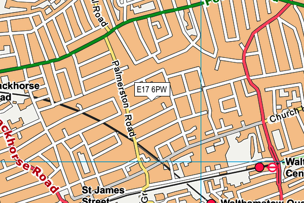 E17 6PW map - OS VectorMap District (Ordnance Survey)