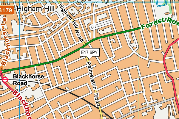 E17 6PY map - OS VectorMap District (Ordnance Survey)