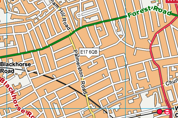 E17 6QB map - OS VectorMap District (Ordnance Survey)