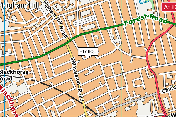 E17 6QU map - OS VectorMap District (Ordnance Survey)
