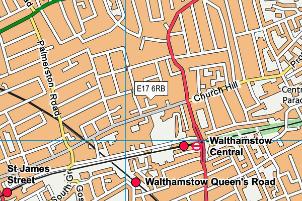 E17 6RB map - OS VectorMap District (Ordnance Survey)