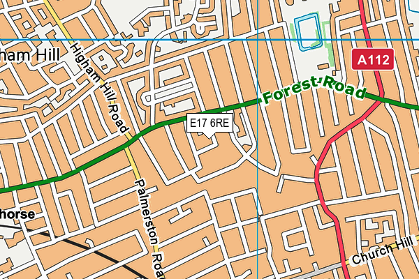 E17 6RE map - OS VectorMap District (Ordnance Survey)
