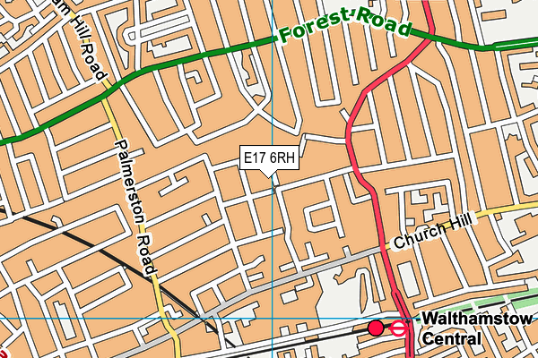 E17 6RH map - OS VectorMap District (Ordnance Survey)