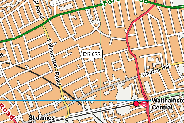 E17 6RR map - OS VectorMap District (Ordnance Survey)