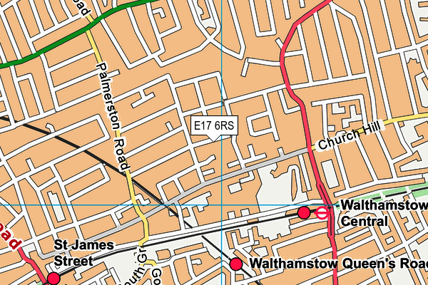 E17 6RS map - OS VectorMap District (Ordnance Survey)