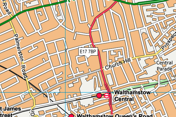 E17 7BP map - OS VectorMap District (Ordnance Survey)