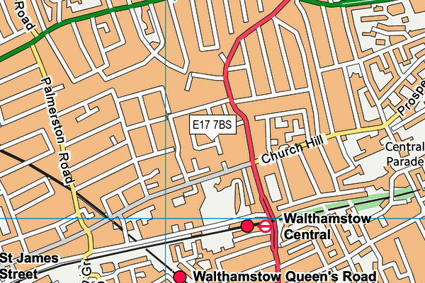E17 7BS map - OS VectorMap District (Ordnance Survey)