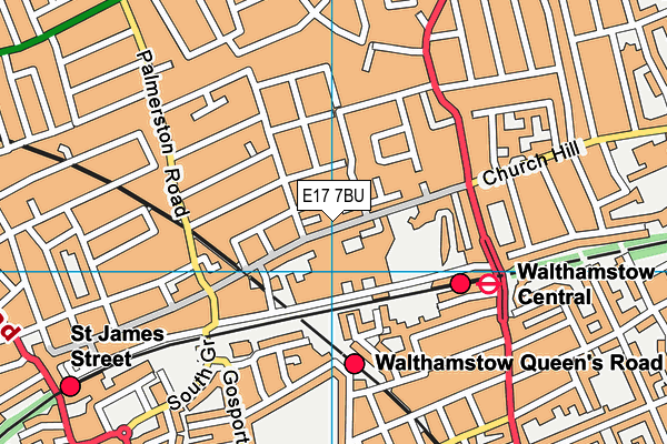 E17 7BU map - OS VectorMap District (Ordnance Survey)