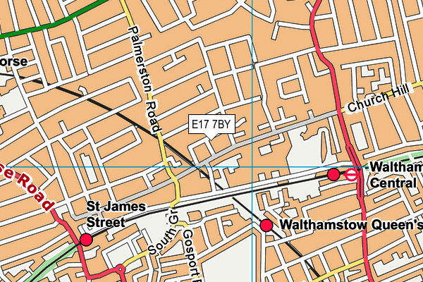E17 7BY map - OS VectorMap District (Ordnance Survey)