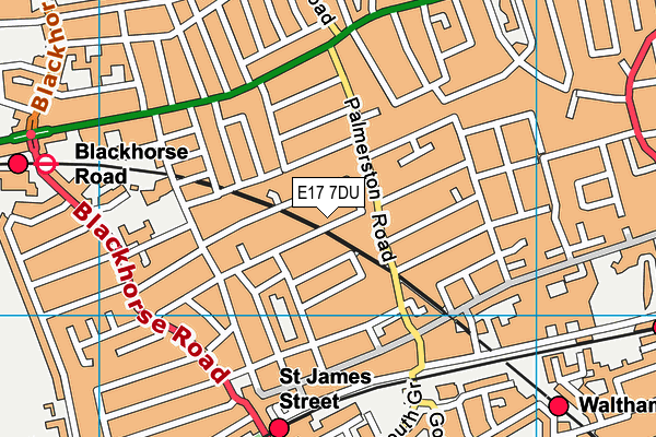 E17 7DU map - OS VectorMap District (Ordnance Survey)