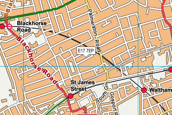 E17 7EP map - OS VectorMap District (Ordnance Survey)