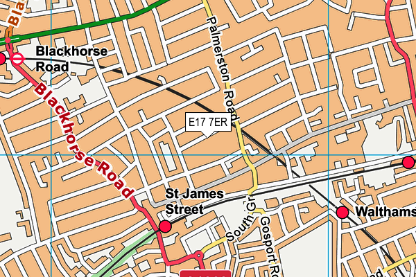 E17 7ER map - OS VectorMap District (Ordnance Survey)