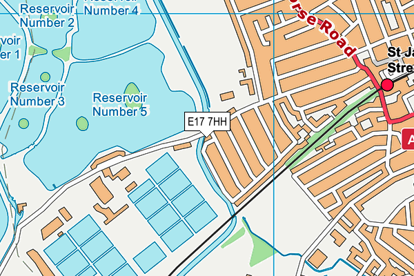 E17 7HH map - OS VectorMap District (Ordnance Survey)