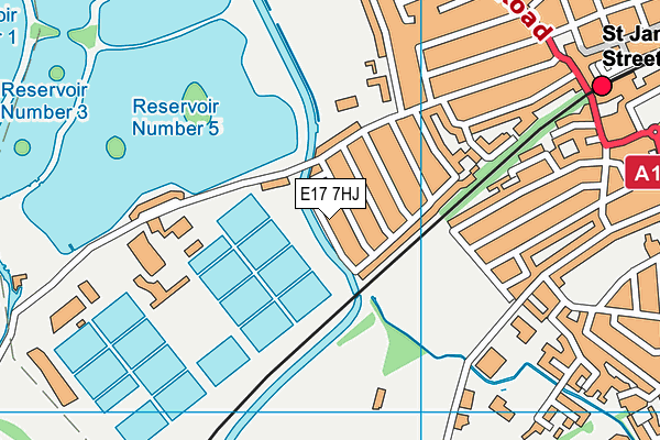 E17 7HJ map - OS VectorMap District (Ordnance Survey)