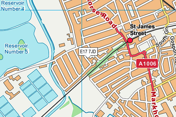 E17 7JD map - OS VectorMap District (Ordnance Survey)