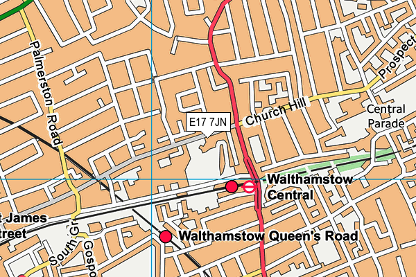 E17 7JN map - OS VectorMap District (Ordnance Survey)