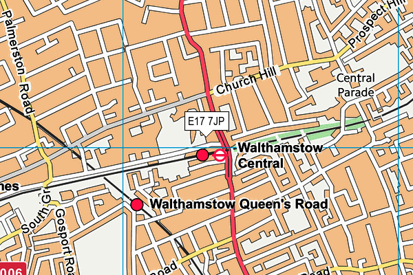 E17 7JP map - OS VectorMap District (Ordnance Survey)