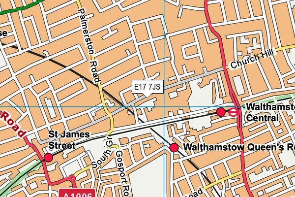 E17 7JS map - OS VectorMap District (Ordnance Survey)