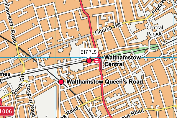 E17 7LS map - OS VectorMap District (Ordnance Survey)