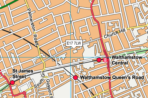 E17 7LW map - OS VectorMap District (Ordnance Survey)