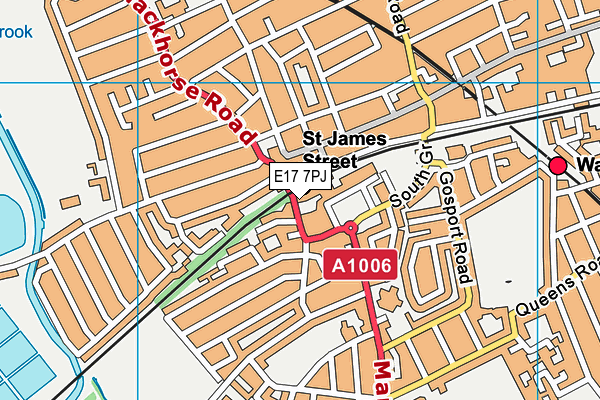 E17 7PJ map - OS VectorMap District (Ordnance Survey)