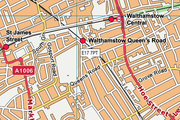 E17 7PT map - OS VectorMap District (Ordnance Survey)