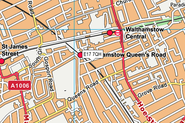 E17 7QH map - OS VectorMap District (Ordnance Survey)