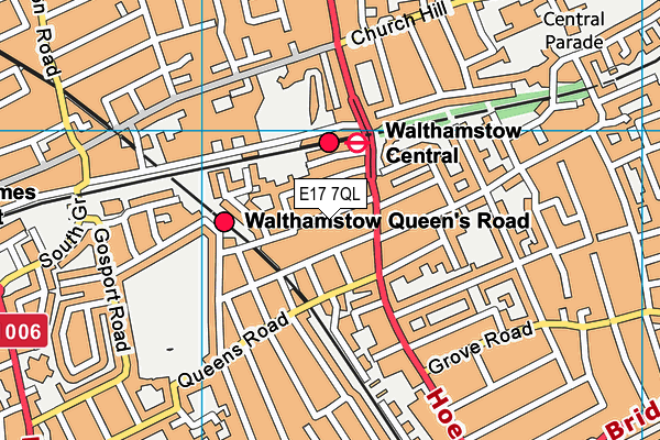 E17 7QL map - OS VectorMap District (Ordnance Survey)