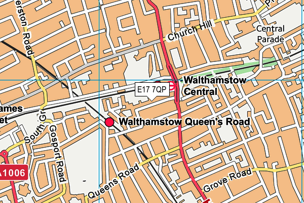 E17 7QP map - OS VectorMap District (Ordnance Survey)