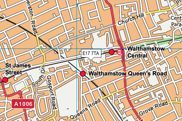 E17 7TA map - OS VectorMap District (Ordnance Survey)