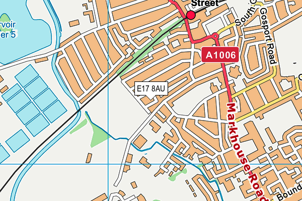 E17 8AU map - OS VectorMap District (Ordnance Survey)