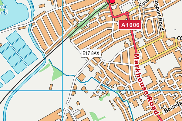 E17 8AX map - OS VectorMap District (Ordnance Survey)