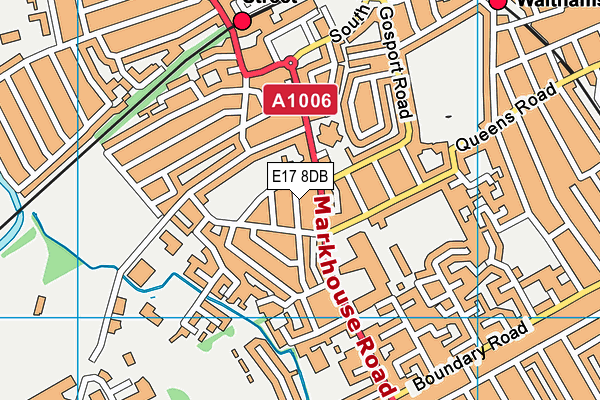 E17 8DB map - OS VectorMap District (Ordnance Survey)