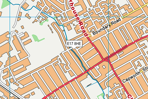 E17 8HE map - OS VectorMap District (Ordnance Survey)