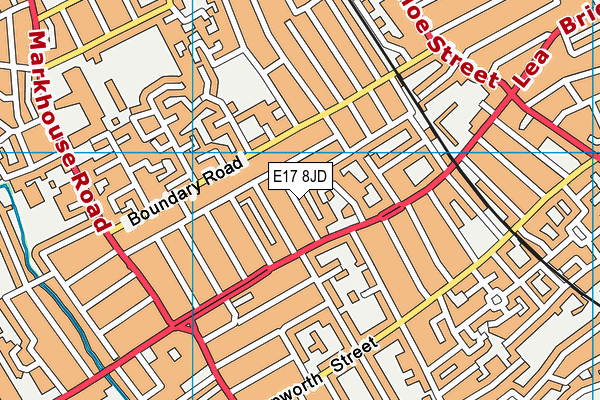 E17 8JD map - OS VectorMap District (Ordnance Survey)