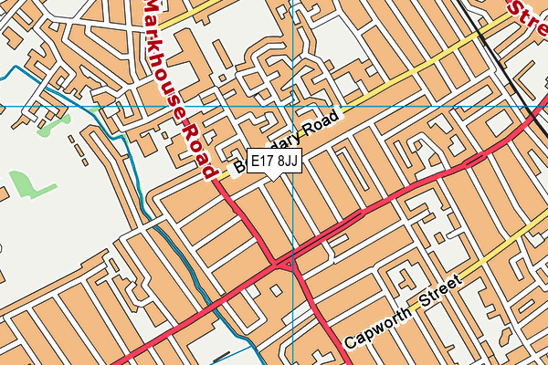 E17 8JJ map - OS VectorMap District (Ordnance Survey)
