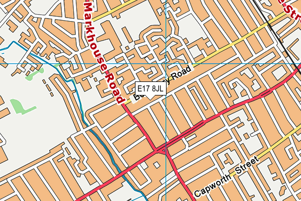 E17 8JL map - OS VectorMap District (Ordnance Survey)