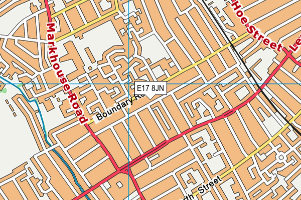 E17 8JN map - OS VectorMap District (Ordnance Survey)
