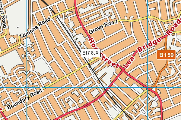 E17 8JX map - OS VectorMap District (Ordnance Survey)