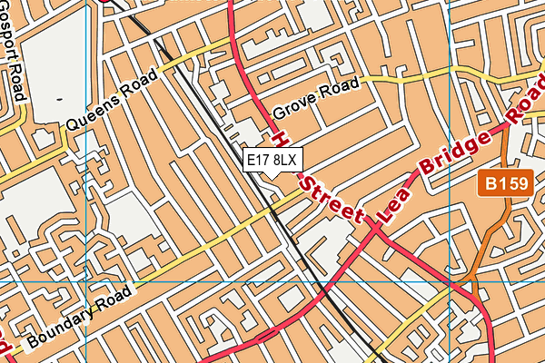 E17 8LX map - OS VectorMap District (Ordnance Survey)