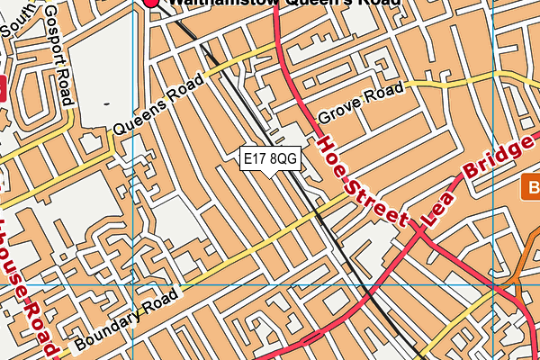 E17 8QG map - OS VectorMap District (Ordnance Survey)