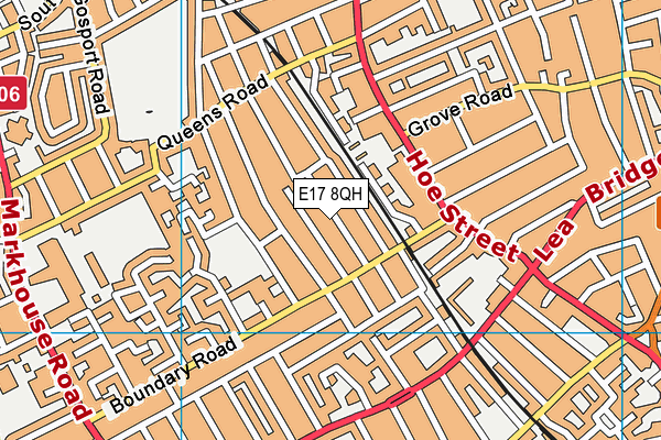 E17 8QH map - OS VectorMap District (Ordnance Survey)