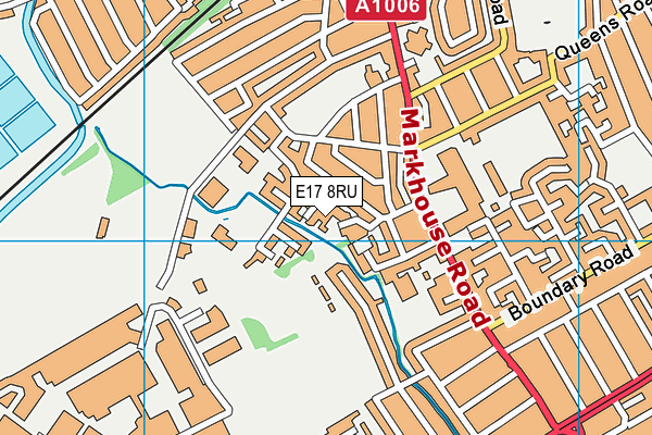 E17 8RU map - OS VectorMap District (Ordnance Survey)